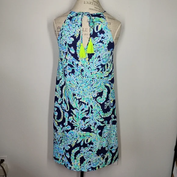 Lilly Pulitzer‎ Margot Swing Dress High Tide Blue Floral Womens Small Beachy - Picture 7 of 14